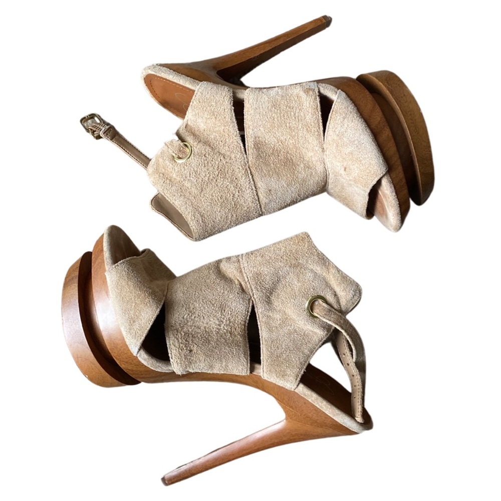 Jessica Simpson Camel Velvet Suede High Stiletto Heel